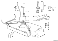 Топливный бак/дополнительные элементы для BMW Z1 Z1 M20 (схема запасных частей)
