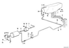 Расширительный бачок/фильтр с акт.углем для BMW E12 528i M30 (схема запасных частей)