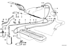 Расширительный бачок/фильтр с акт.углем для BMW E30 323i M20 (схема запасных частей)