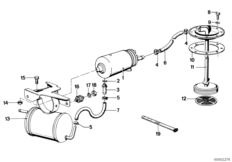 Топливный насос/топливный фильтр для BMW E12 520i M10 (схема запасных частей)