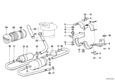 Топливный насос/топливный фильтр для BMW E28 525i M30 (схема запасных частей)