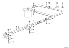 Система подачи топлива/трубопроводы для BMW E23 732i M30 (схема запасных частей)