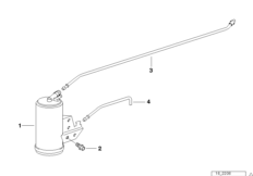Фильтр с активир. углем/трубопроводы для BMW E36 318is M42 (схема запасных частей)