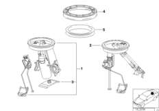 Топливный насос/датчик уровня наполнения для BMW E36 M3 3.2 S50 (схема запасных частей)
