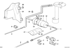 Система подачи топлива/одинарный фильтр для BMW E34 530i M60 (схема запасных частей)