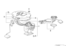Топливный насос/датчик уровня наполнения для BMW E38 728i M52 (схема запасных частей)