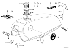 Топливный бак дополнительные элементы для BMW 248 R65LS 0 (схема запасных частей)