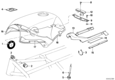 Топливный бак/дополнительные элементы для BMW K589 K 100 LT 87 (0506,0516) 0 (схема запасных частей)
