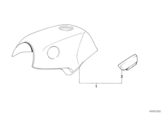 коленная подушка на топливный бак для BMW 89V2 K 1100 LT (0526, 0536) 0 (схема запасных частей)