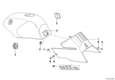 Кожух топливного бака для BMW 89V1 K 1 (0525,0535) 0 (схема запасных частей)