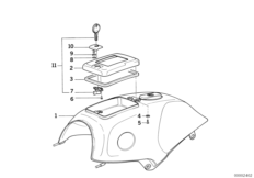Топливный бак спецавтомобиля для MOTO K569 K 75 85 (0562,0571) 0 (схема запасных частей)