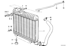 Радиатор охлаждающей жидкости для BMW E28 525e M20 (схема запасных частей)