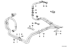 Охлаждение трансмиссионного масла для BMW E30 318i M10 (схема запасных частей)