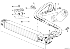 Охлаждение системы смазки двигателя для BMW E34 535i M30 (схема запасных частей)