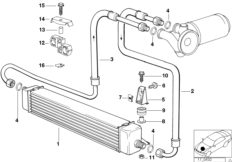 Охлаждение системы смазки двигателя для BMW E30 324td M21 (схема запасных частей)