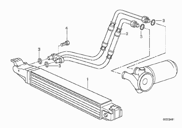 Охлаждение системы смазки двигателя для BMW Z1 Z1 M20 (схема запчастей)