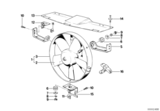 Дополнительный электровентилятор для BMW E28 M5 S38 (схема запасных частей)
