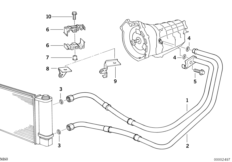 Охлаждение трансмиссионного масла для BMW E32 730iL M60 (схема запасных частей)