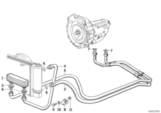 Охлаждение трансмиссионного масла для BMW E36 318i M40 (схема запасных частей)