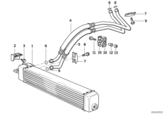 Охлаждение системы смазки двигателя для BMW E36 325td M51 (схема запасных частей)