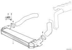 Система охлаждения наддувочного воздуха для BMW E36 325tds M51 (схема запасных частей)
