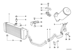 Охлаждение системы смазки двигателя для BMW E34 525tds M51 (схема запасных частей)