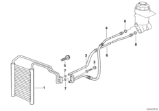 Охлаждение системы смазки двигателя для BMW E38 L7 M73 (схема запасных частей)