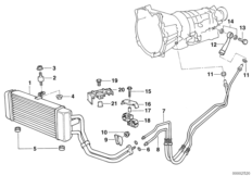 Охлаждение трансмиссионного масла для BMW E34 525td M51 (схема запасных частей)