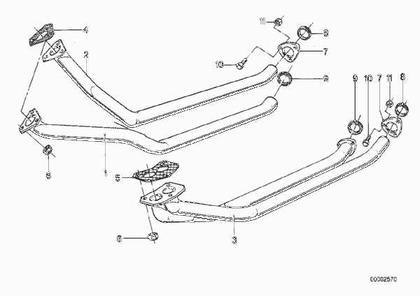 Выпускная труба Пд для BMW E23 735i M30 (схема запчастей)