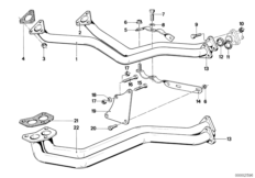 Выпускная труба Пд для BMW E12 520 M20 (схема запасных частей)
