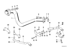 Приемная труба для BMW E28 524td M21 (схема запасных частей)