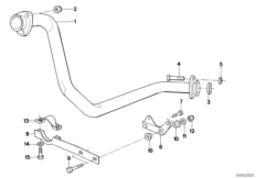 Приемная труба для BMW E34 524td M21 (схема запасных частей)
