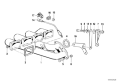 Выпускной коллектор для BMW E30 320is S14 (схема запасных частей)