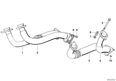 Выпускная труба Пд для BMW E32 750i M70 (схема запасных частей)