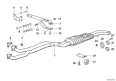 Приемная труба передн.дополн.глушителя для BMW E36 325i M50 (схема запасных частей)