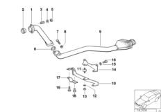 Катализатор для дизельного двигателя для BMW E36 325td M51 (схема запасных частей)
