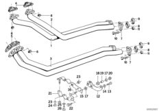 Выпускная труба Пд для BMW E30 325ix M20 (схема запасных частей)