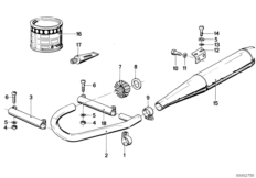 Система выпуска ОГ для MOTO 248 R45 0 (схема запасных частей)
