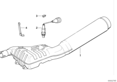глушитель для BMW 259S R 1100 RS 93 (0411,0416) 0 (схема запасных частей)