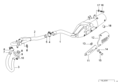 Детали системы выпуска ОГ с креплением для BMW E169 F 650 94 (0161) 0 (схема запасных частей)