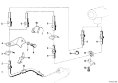 Напорный рукав соединительн.элемент для BMW E23 733i M30 (схема запасных частей)