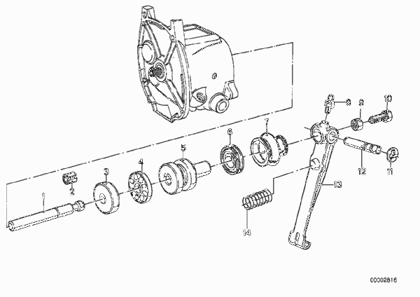 Привод управления сцеплением для BMW 2474 R 100 /7 0 (схема запчастей)