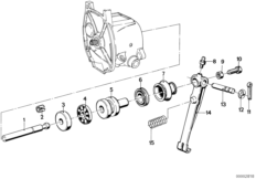 Привод управления сцеплением для BMW 2476 R90/6 0 (схема запасных частей)