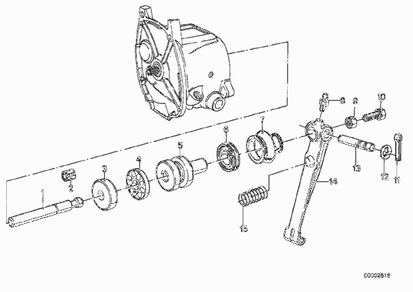 Привод управления сцеплением для BMW 2476 R90S 0 (схема запчастей)