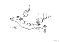 Крепление коробки передач/МКПП для BMW E38 740i M60 (схема запасных частей)