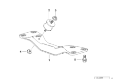 Крепление коробки передач/МКПП для BMW E39 530i M54 (схема запасных частей)
