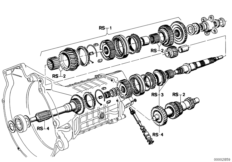 Getrag 242 Ремкомплекты блоков шестерен для BMW E12 520 M10 (схема запасных частей)