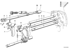 Getrag 242 Внутрен.детали механизма ПП для BMW E12 520i M10 (схема запасных частей)