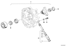 Getrag 262 Привод спидометра для BMW E23 733i M30 (схема запасных частей)