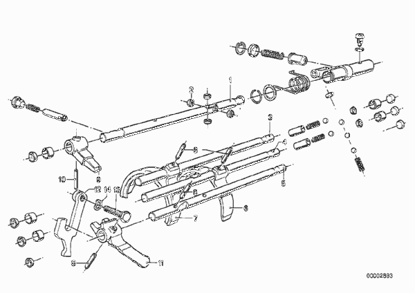 Getrag 262 Внутрен.детали механизма ПП для BMW E23 733i M30 (схема запчастей)
